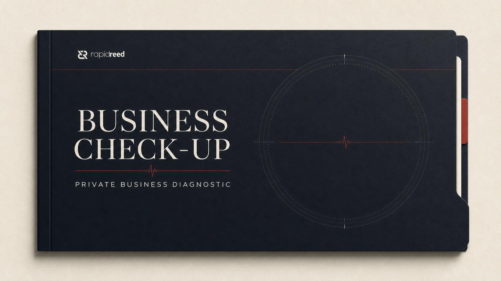 RapidReed Business Check-Up shown on a diagnostic desk